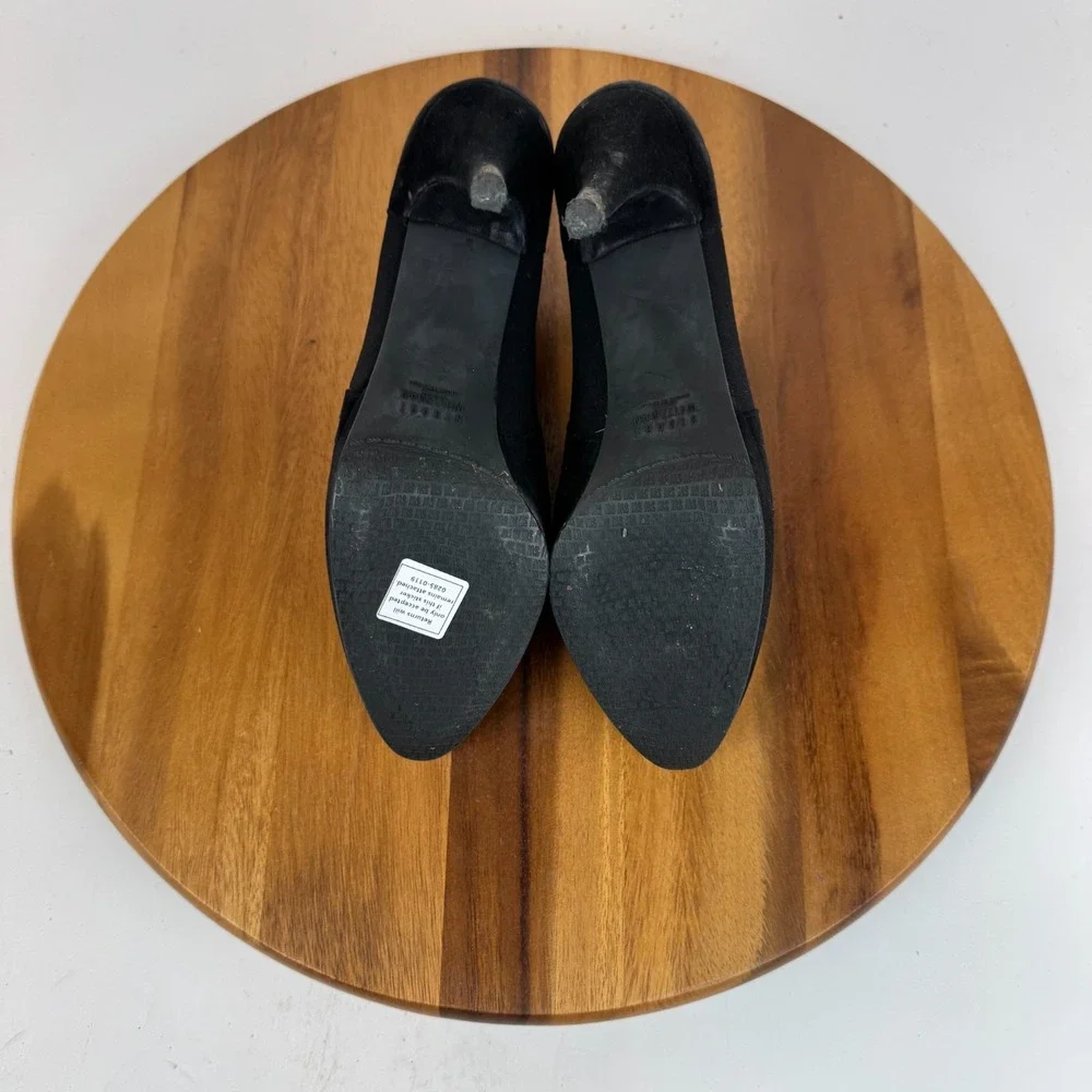 Womens Stuart Weitzman Black Suede Heeled Ankle Boots‎ Booties Size 8.5 M GUC